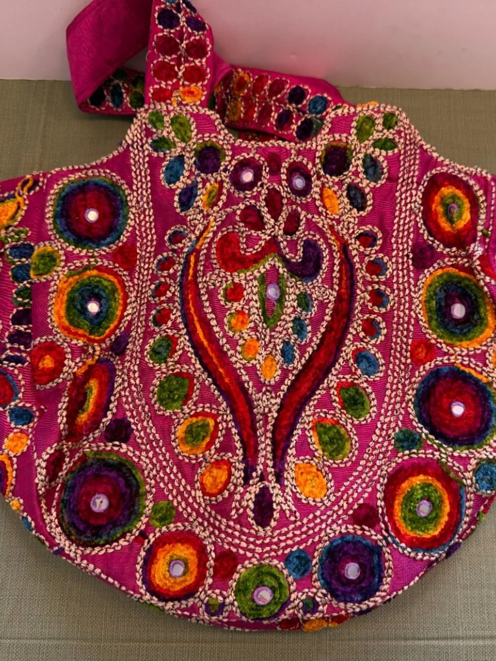 Banjara Floral Tote Bag-Boho Embroidered Shoulder Bag-Indian Purse